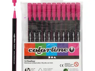 Colortime Fineliner Tusch, 0,6-0,7 mm, Cyklame, 12 stk.