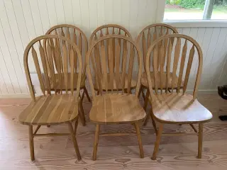 6 stk. Windsor tremmestole i massiv eg