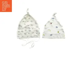 Spædbarnshuer med bindebånd (str. 18 cm bred)