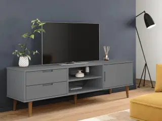 Tv-skab MOLDE 158x40x49 cm massivt fyrretræ grå