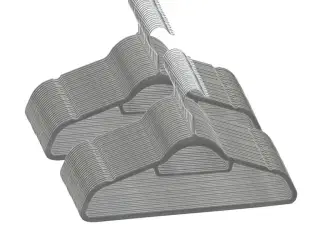 Bøjler 50 stk. skridsikre fløjl grå