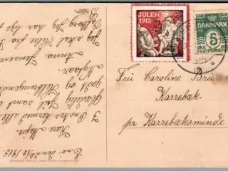 Julemærke 1913 på Postkort