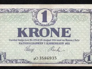 1 kr seddel 1921 2o
