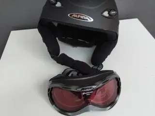 Skihjelm med briller