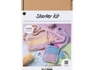 Start DIY Kit Hækle, Tasker, ass. farver, 1 pk.