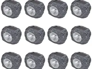 Udendørs solcellelamper LED stendesign 12 stk.
