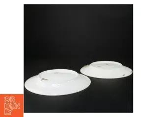 Porcelænstallerkener med blomstermotiv (str. Ø 23 cm)