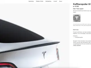 Original kulfiber-hækspoiler Tesla Model Y