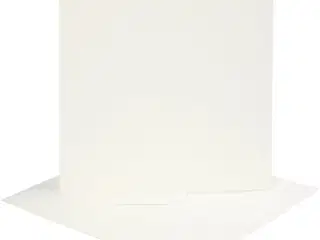 Kort og kuverter, kort str. 15,2x15,2 cm, kuvert str. 16x16 cm, 220 g, råhvid, 4sæt/ 1 pk.