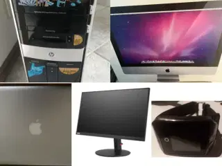 2 PC Windows 1 PC MAC 1 bærbar Apple MacBook