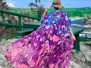kimino.chiffon.multifarv.m.mosaik Print- One size