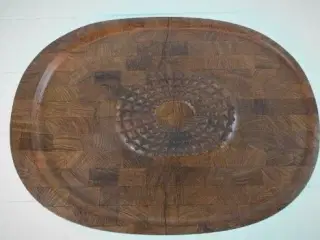 Vintage skærebræt i stavlimet teak fra Digsmed
