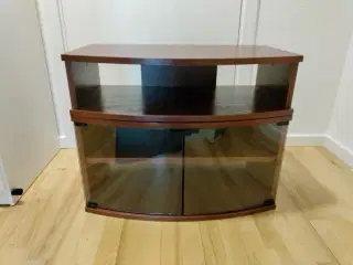 TV bord med drejeplade og 2 glaslåger 