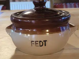 Retro fedt skål med låg