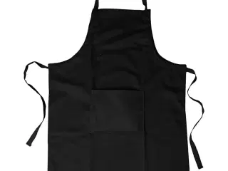 Stilfuldt sort forklæde i 100% bomuld, M-XL
