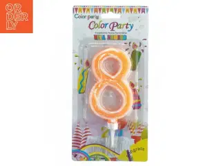 Fødselsdagslys nummer 8 fra Color Party (str. 16 x 7 cm)
