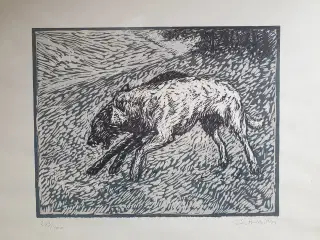 "Ulvehunde" - Litografi af Erik Heide