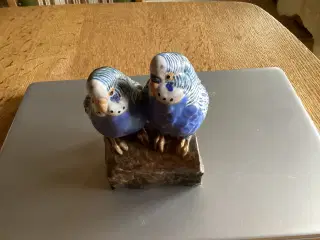 Kgl Blå Undulatpar stentøj (Jeanne Grut)