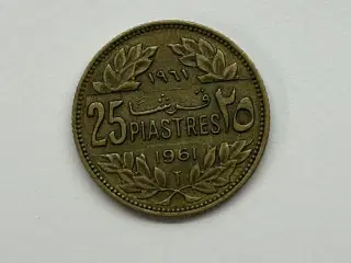 25 Piastres Lebanon 1961