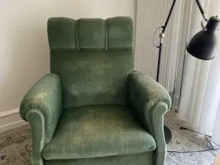 Lænestol med velourstof