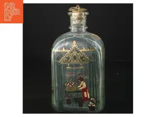 Dekorativ glasflaske fra Holmegaard (str. 19x9x7 cm)