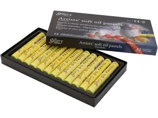Gallery Oliepastel, L: 7 cm, diam. 11 mm, tykkelse 11 mm, citrongul, 12stk./ 1 pk.