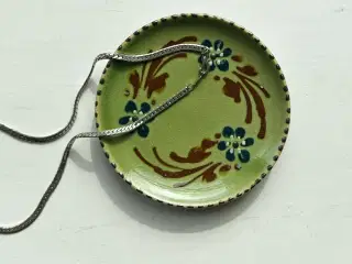 Keramikskål, grøn glasur