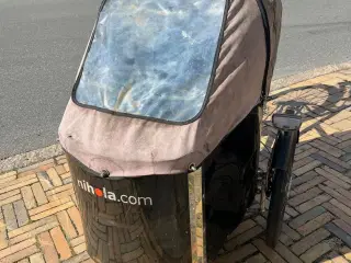 Ladcykel Nihola med kaleche og godkendt kædelås