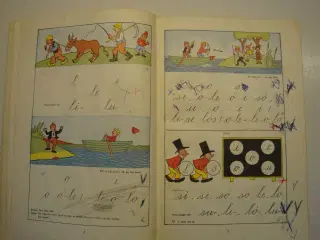 Gammel, godt brugt Ole Bole abc fra 1955