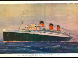 S.S. Ile De France - NY 1 - Ubrugt