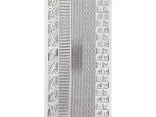 Stickers, border, ark 10x23 cm, sølv, 1 ark