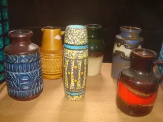 W.GERMANY vaser, ægte retro, højde ml 16 og 21 cm 