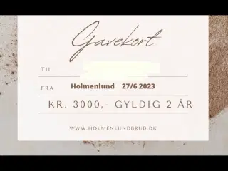 Gavekort Holmenlund Brud og Fest 