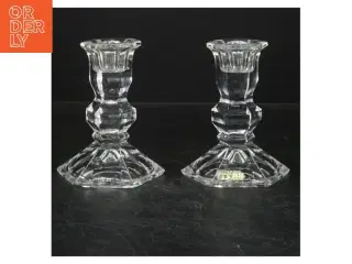 Klar krystal lysestager (str. 12 cm. 2 styk)