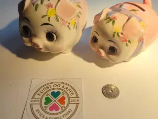 Sparegris i porcelæn.