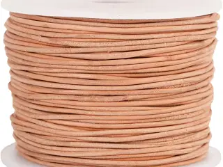 Beige lædersnor 1 mm - 50 meter til kreative projekter