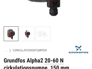 Sælges den Cirkulationspumpe Grundfos ALPHA2