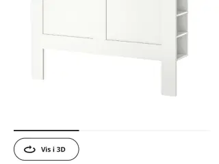 Ikea BRIMNES seng + gavl, 140x200 + madras og topm