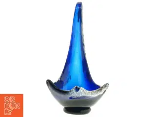 Blåt glas kunstobjekt (str. 17x25 cm)