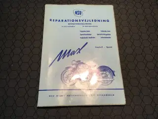Nsu Max reparationsvejledning bog original 
