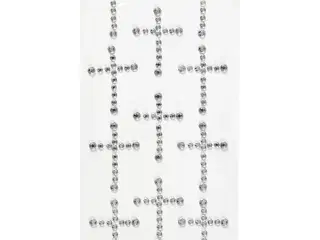 Rhinstenskors, str. 35x25 mm, sølv, 11stk./ 1 pk.