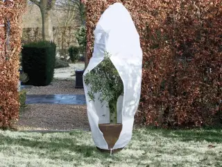 Nature frostdækken med lynlås 1,5x1,5x2 m 70 g/m² fleece hvid