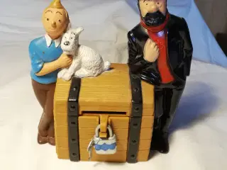 Tin Tin sparebøsse med nøgle