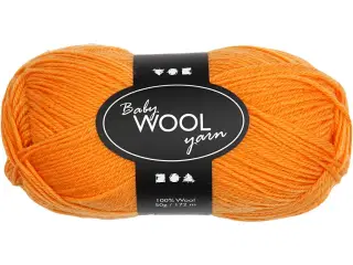 Blødt Babygarn i Orange - 100% Merinould, 50g