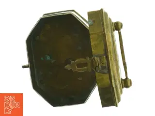 Antik messing teboks (str. 12 x 9 cm)