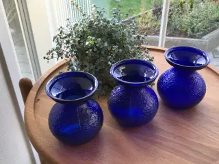 Ældre hyacintglas - 3 stk. mørkeblå