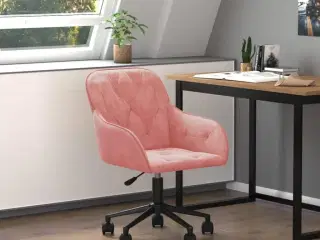 Drejelig kontorstol fløjl pink