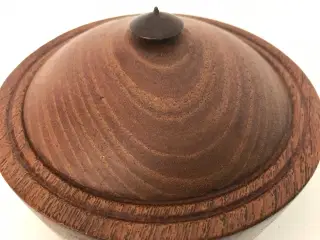 Retro teak skål med låg 