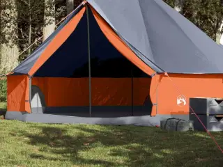 8-personers familietelt vandafvisende grå og orange