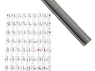 Stempelsæt med Bogstaver og Tal - H: 6 mm, Hvid